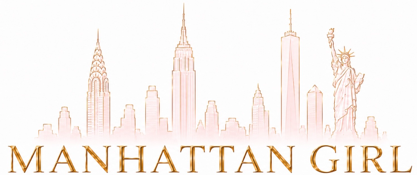 Manhattan Girl — original gold New York skyline artwork